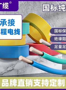 广缆国标BV线家用绝缘阻燃家装1.5/2.5/4/6平方单股铜芯电线电缆