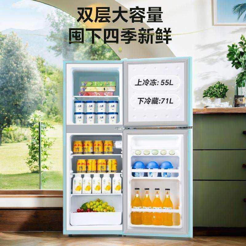 长城复古小冰箱家用小型静音节能双门迷你宿舍二人出租房电冰箱