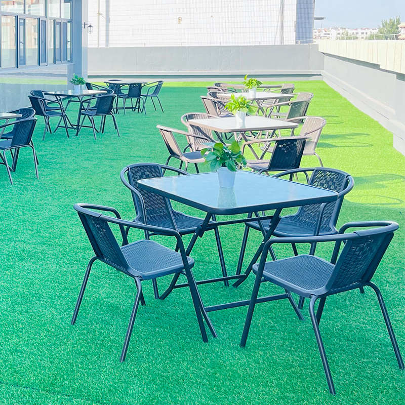 桌椅铁桌椅室外三件套庭院藤椅露天阳台户外带伞小茶几艺椅子休闲