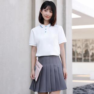 幼儿园老师园服女裙套装工作服定制polo衫短裙两件套早教幼师服装