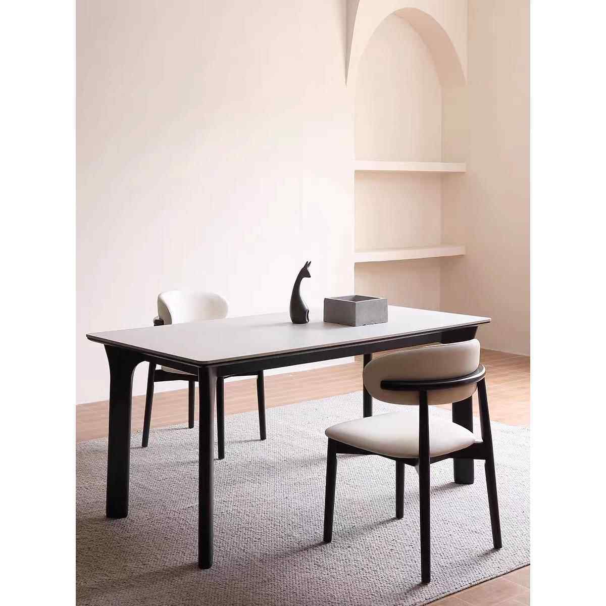 德利丰实木岩板家用白蜡木长方形奶油风现代简约小户型意式餐桌椅,住宅家具,岩板餐桌,淘宝优惠券,粉丝福利购,淘宝优惠卷