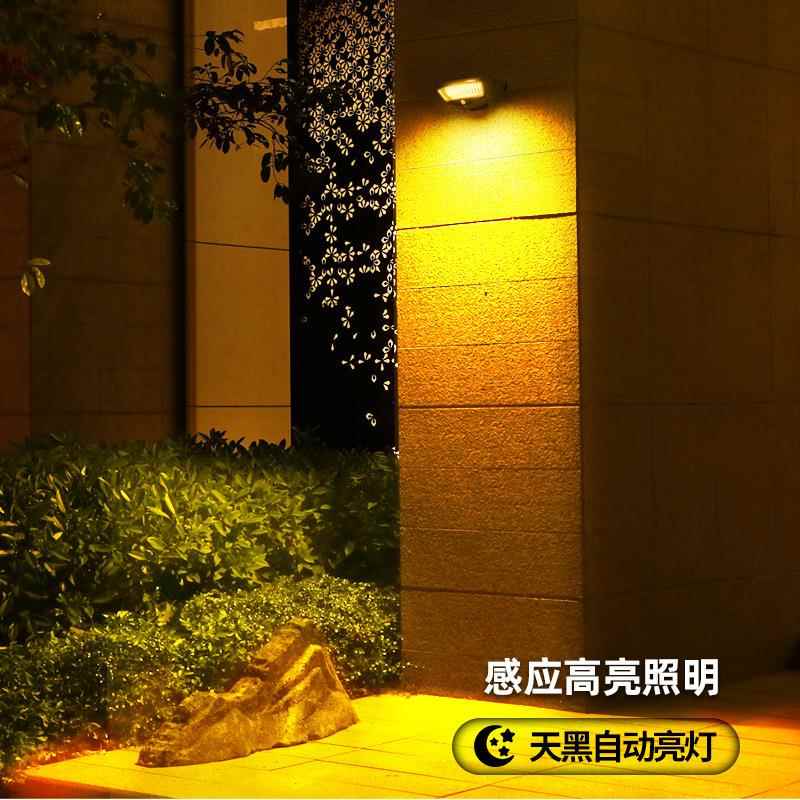 跨境太能庭院阳灯 家用室外门墙明口过道壁照人体感应LEDS1818黑D