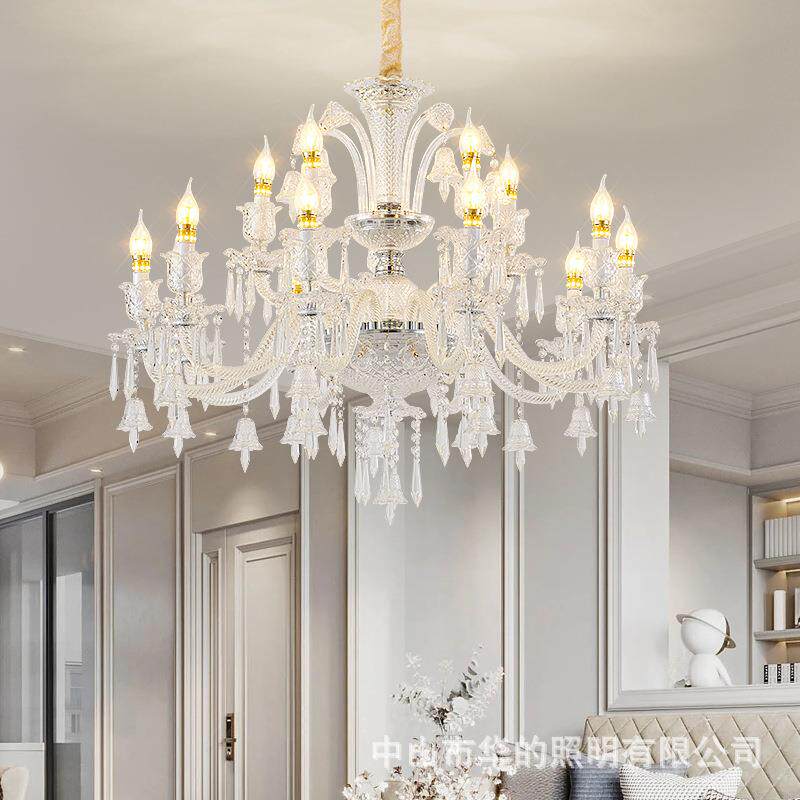 法式轻奢水晶吊灯简欧吧台灯宫廷复古客厅吊灯餐厅灯主卧室水晶灯