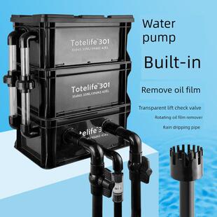 内置水泵周转箱过滤鱼缸鱼塘鱼盆龟缸过滤水循环滴流箱过滤系统