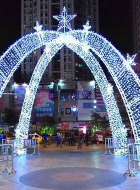 LED挂件过街灯户外装饰造型灯道路亮化 LED雪花景观跨街灯光节