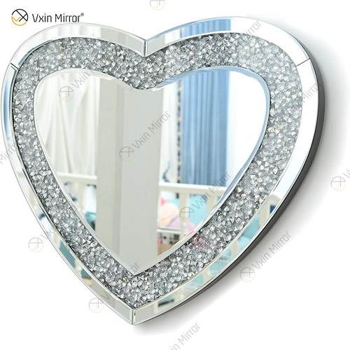 维新工艺玻璃镜框现代欧式碎钻壁镜装饰壁挂镜子wallmirror跨境