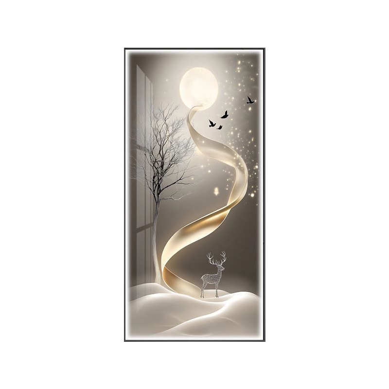 轻奢led带灯入户玄关装饰画走廊过道挂画壁画简约现代高级感抽象
