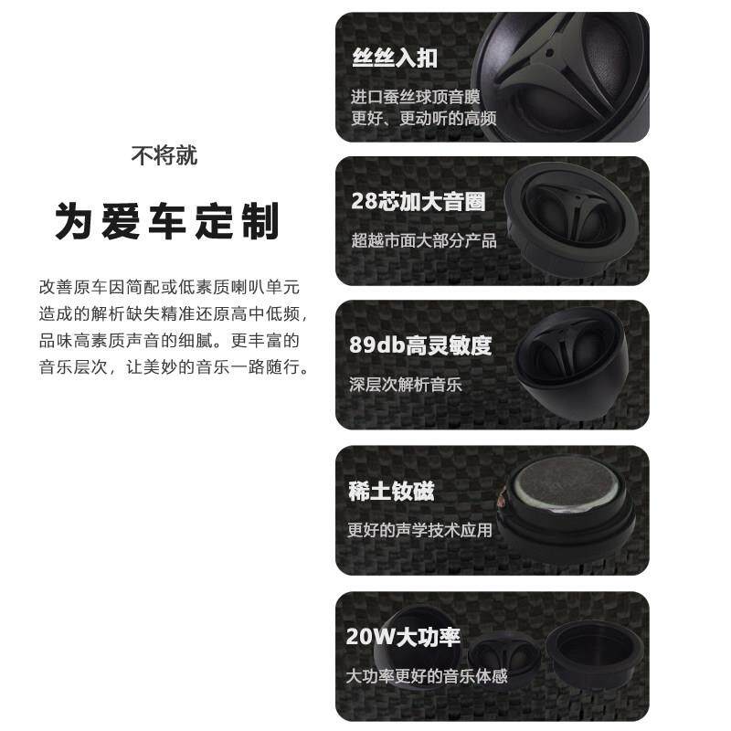 莞音车高音仔喇叭专改车装发汽烧级28业芯丝膜内CAG28改装高音头
