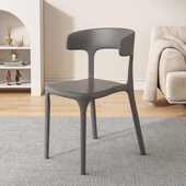 塑料餐椅加厚加宽靠背椅北欧风家用商用久坐特厚休闲牛角椅子