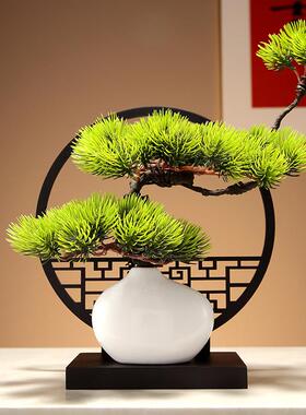 创意新中式客厅摆件酒柜玄关花瓶装饰书房陶瓷工艺品屏风摆设