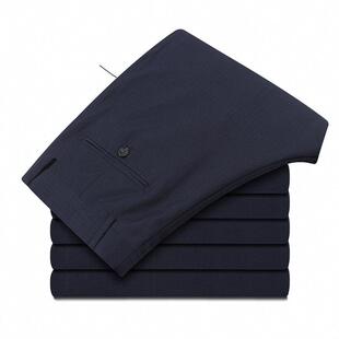 浦发工作服男西裤光大银行藏青色裤子上班服人字纹西裤银行男行服