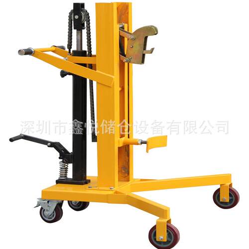 脚踏式直角支腿液压油桶搬运车DTF450B手推移动简易油桶车
