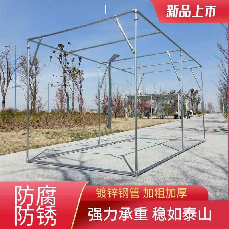 镀锌钢管户外落地晾衣架加厚粗楼顶凉衣架防风晒被架葡萄架遮阳棚