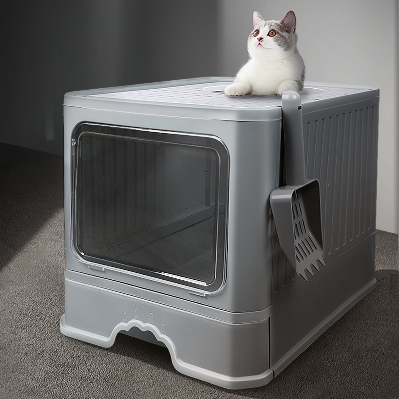 猫砂盆全封闭抽屉顶入式防带砂防外溅特大超大号隔臭厕所猫咪用品