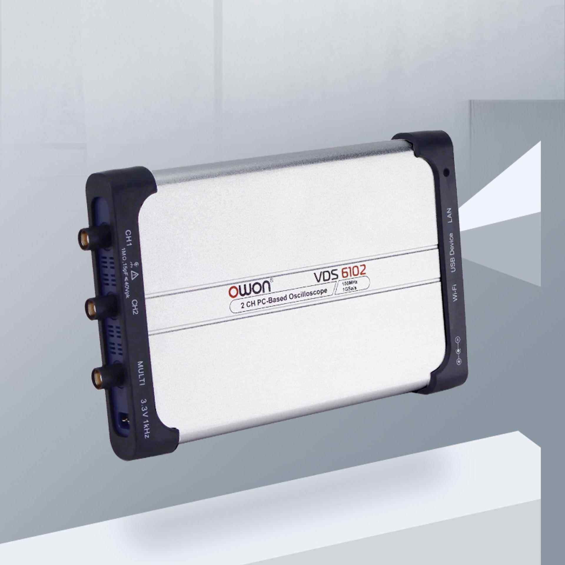 OWON虚拟PC数字示波器VDS6102双通道100M便捷标配信号源二次开发