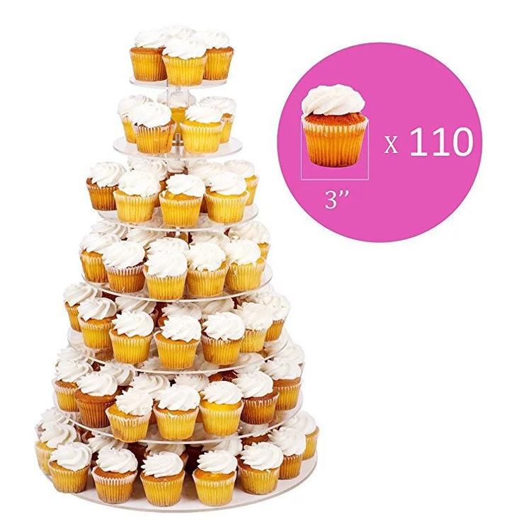 圆形亚克力蛋糕架 7层有机玻璃展示架 糕点水果摆放架 Cake stand