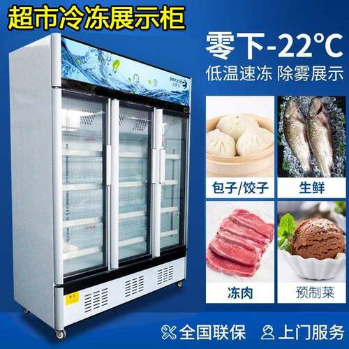 立式冷冻冰柜冷冻食材牛肉排预制菜无霜冷柜速冻榴莲风冷冻展示柜