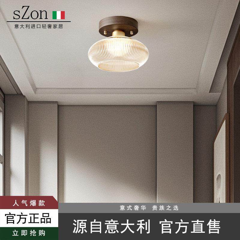 意大利过道灯走廊灯简约现代中古玄关吸顶灯中式阳走道入户灯具