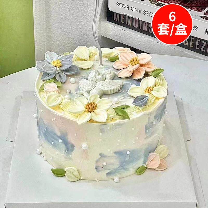 【定制】刮刀花巧克力蛋糕装饰摆件格桑花母亲节妈妈插件