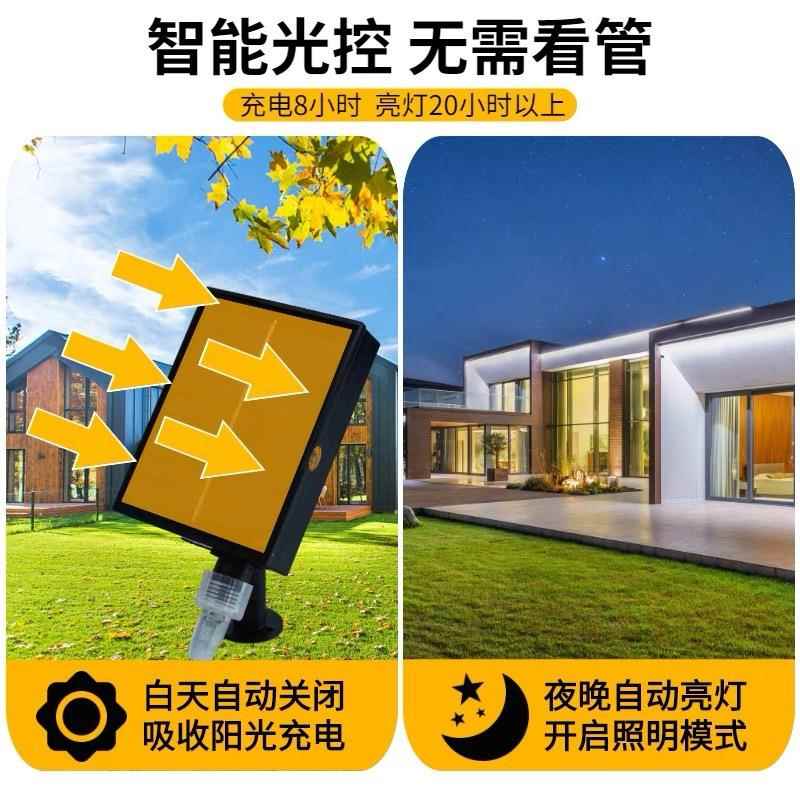 太阳彩灯条低压软灯带超亮能外庭院灯HQH串园防水花布户置装饰灯