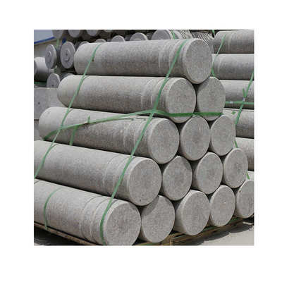 灰色挡车柱大理石路障石花岗岩阻车石头柱子户外广场隔离石石圆柱