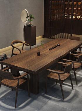 茶木桌简约实阳室台桌椅FLW办公客厅家能用泡茶组合套装多功新中