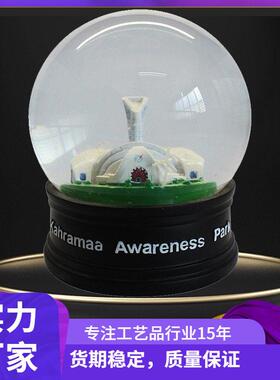 水晶球定制雕像树脂小摆件礼物旋转水球桌面装饰雕像摆件跨境