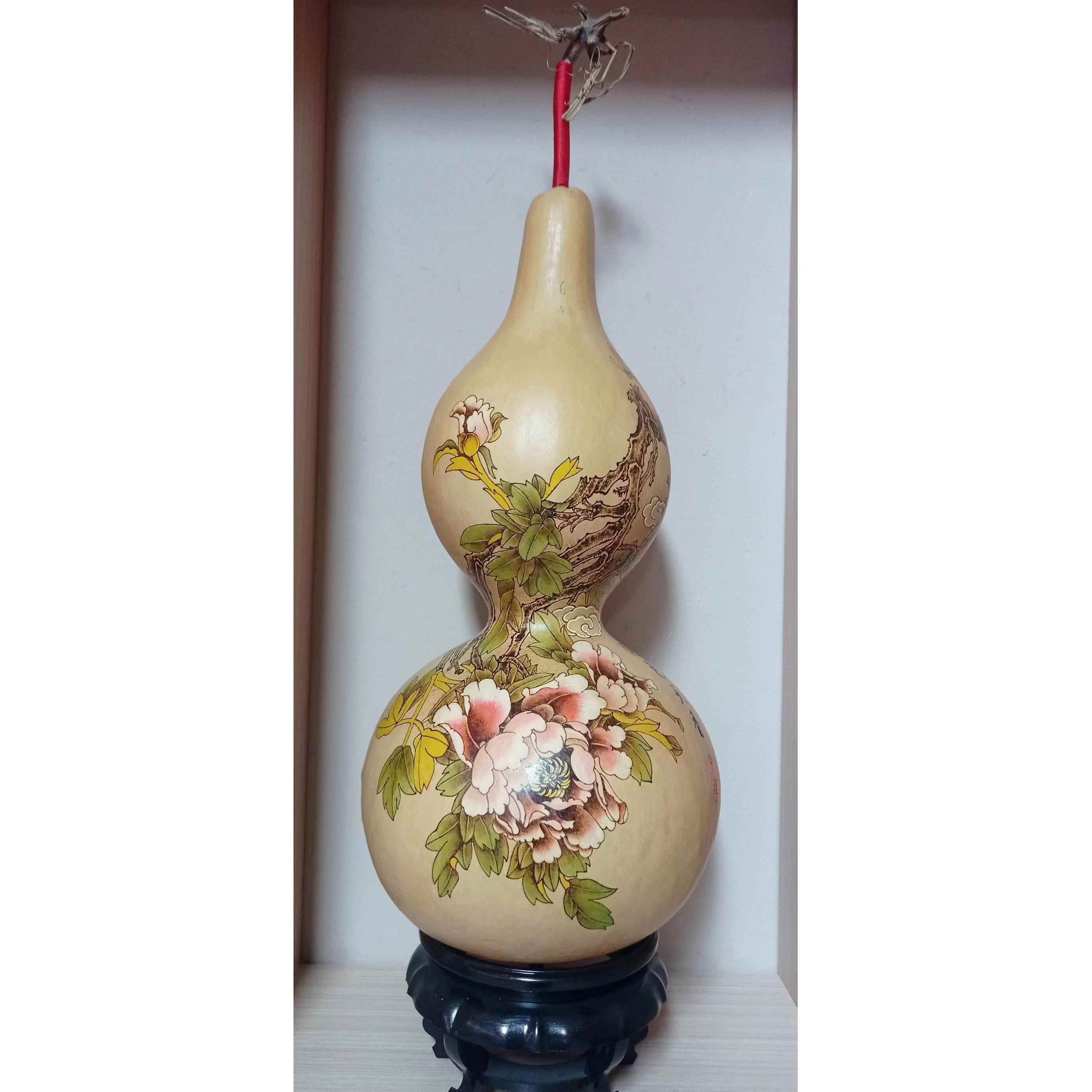 国色天香手工烙画葫芦家居摆件