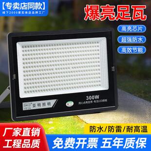 亚明足瓦户外LED防水投光灯射灯100W300W户外厂房车间仓库探照灯