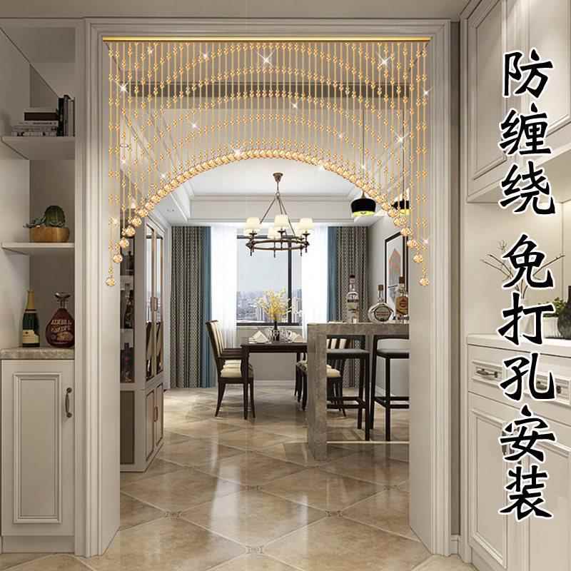 水晶葫芦珠帘饰家用餐厅遮挡装帘厕过所道卧室门帘SLD免打孔挂客