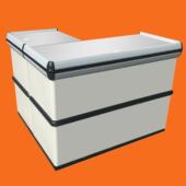 超市转角白色收款 台不锈钢生鲜直台便利店金属水果店配抽屉收银台