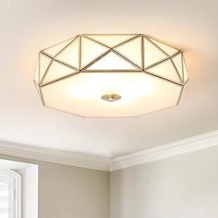 全铜美式 中古高级感灯饰房间现代简约阳台门厅 复古卧室吸顶灯欧式