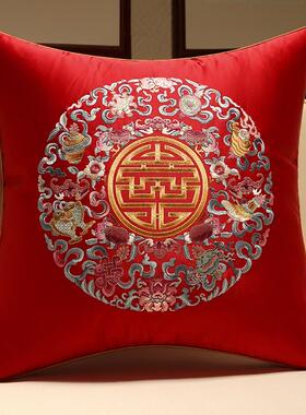 结婚抱枕一对婚庆婚房靠垫中式红色压床抱枕喜字喜枕喜庆床上靠枕