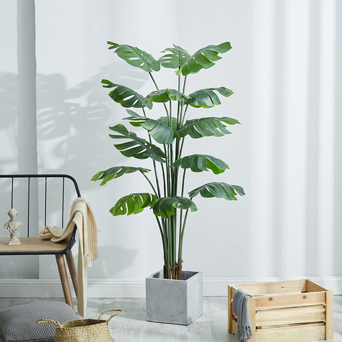 仿真植物龟背竹绿植假树装饰北欧大型盆栽室内客厅落地造景摆件树