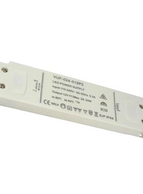 36W12V24V CE EMC CCC ROHS SAA ERP IP44 65塑料壳高PF薄LED电源