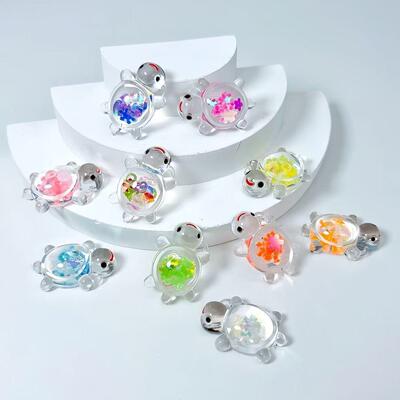 New Glowing Transparent Sequin Turtle Cute DIY Clay Accessor