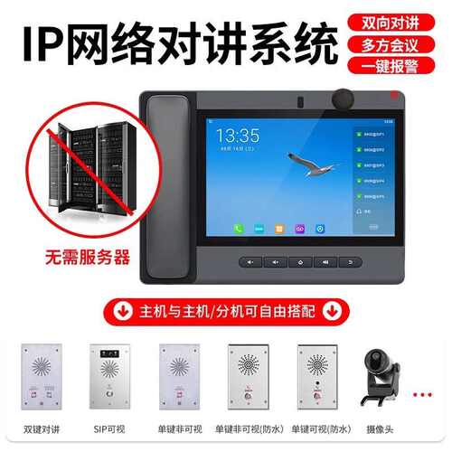 IP网络对讲系统广播寻呼话筒可视防水终端一键语音呼叫SIP电话机