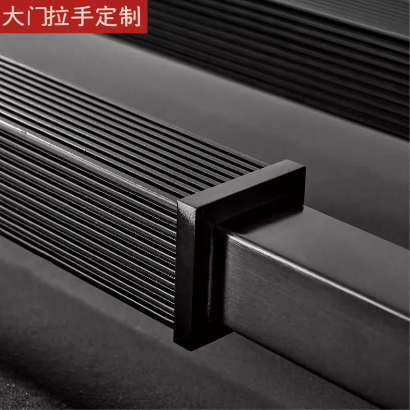 工厂不锈钢竖纹把手有框门玻璃门拉手新中式黑色实木门大把手订制