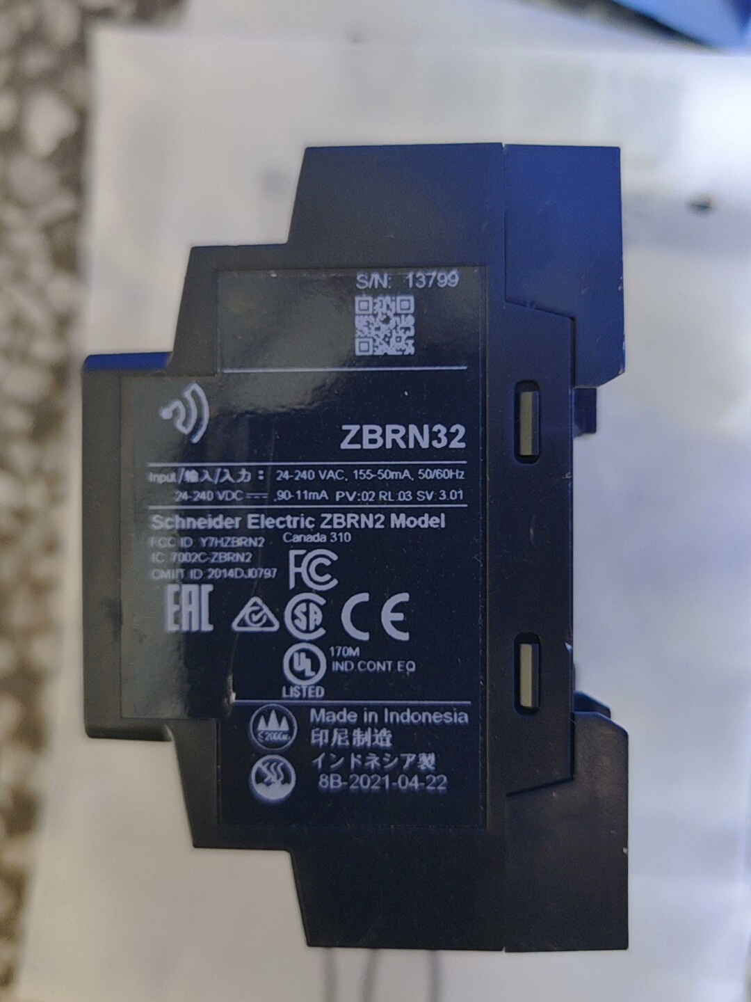 原装正品施耐德无线数据采集器ZBRN32,功能包好，有6个，