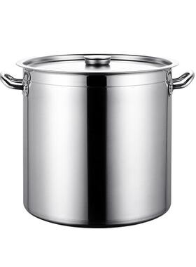 I9EK加厚304不锈钢桶带盖不锈钢卤肉汤桶商用电磁炉复合底桶特大