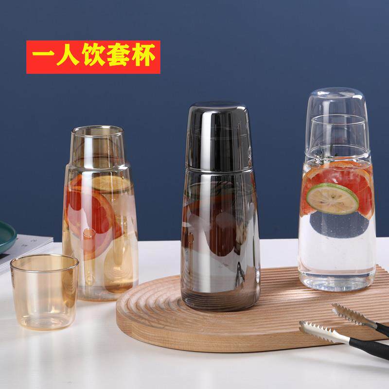 北欧家用一人饮冷水壶凉白开果汁杯玻璃大容量电镀凉水壶套装