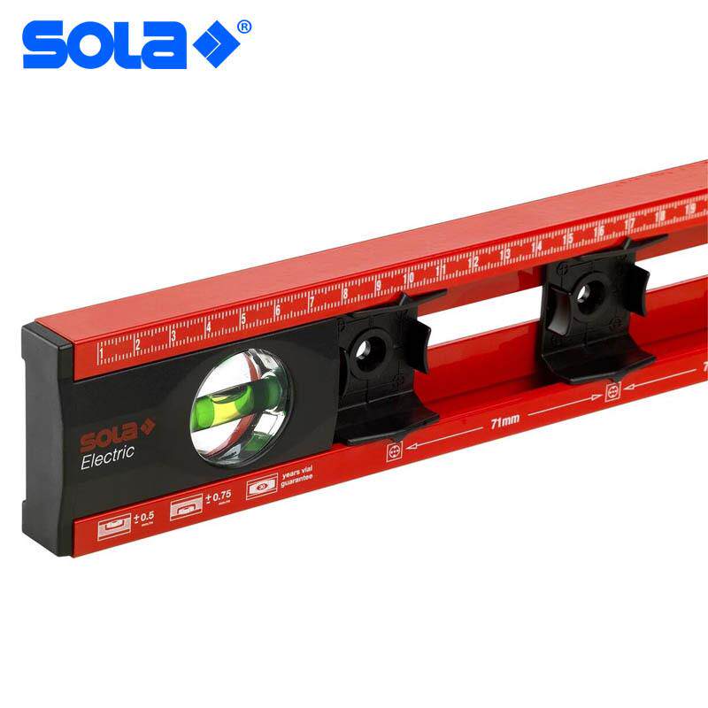 奥地利索拉SOLA进口水平尺精密数字刻度移动标注夜光水银泡管超硬