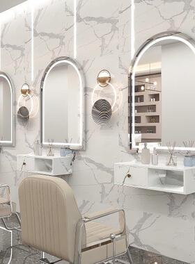 理发店镜台简约d剪发镜美F96T89TJ发店镜柜一体染烫镜网红l挂e灯