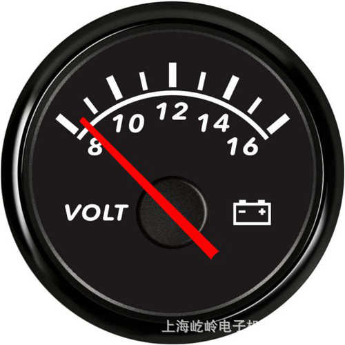 52mm螺纹安装 指针12V/24V电压表 改装车船通用数显电压表8-32V