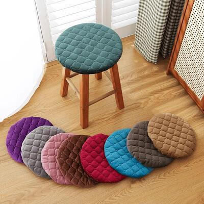 Thickened, fleece-lined, home bar stool cover in solid color