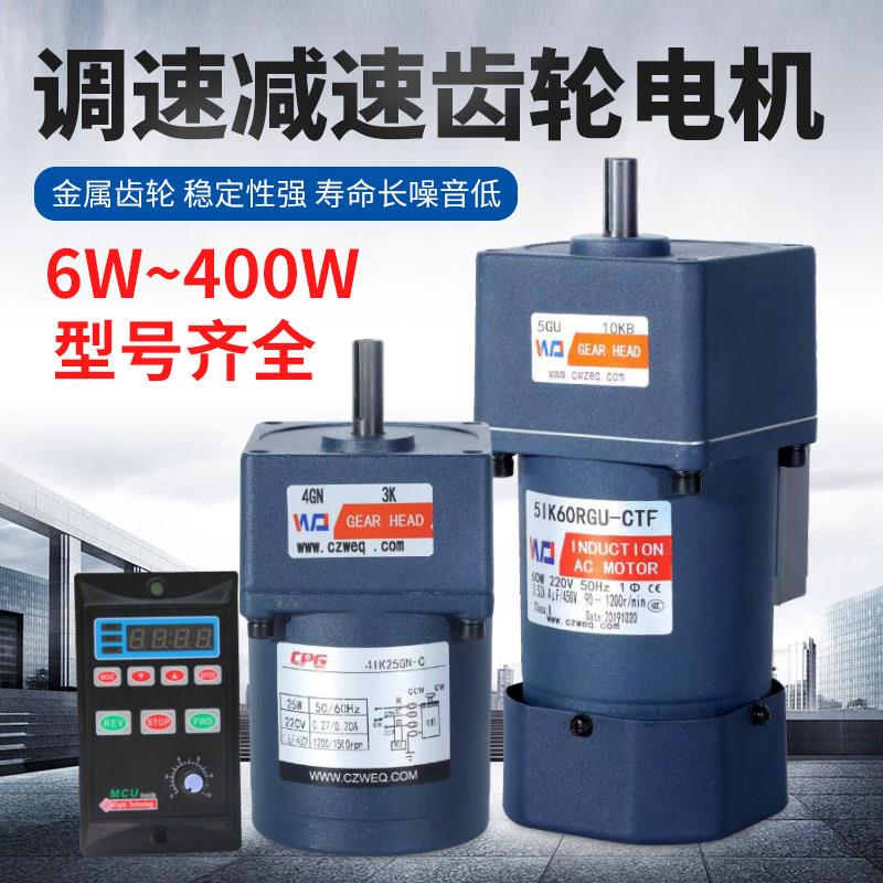 威尔强齿轮定速电机微型减速机6W300W220V三相传送带烤全羊专用