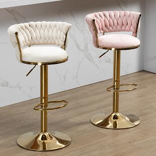 旋转银椅子加背高前台沐滕椅升降台吧椅高脚现代简约收靠椅酒吧椅