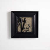 现代中古风壁饰立体人物实木复古挂画含框书房卧室玄关装 饰画