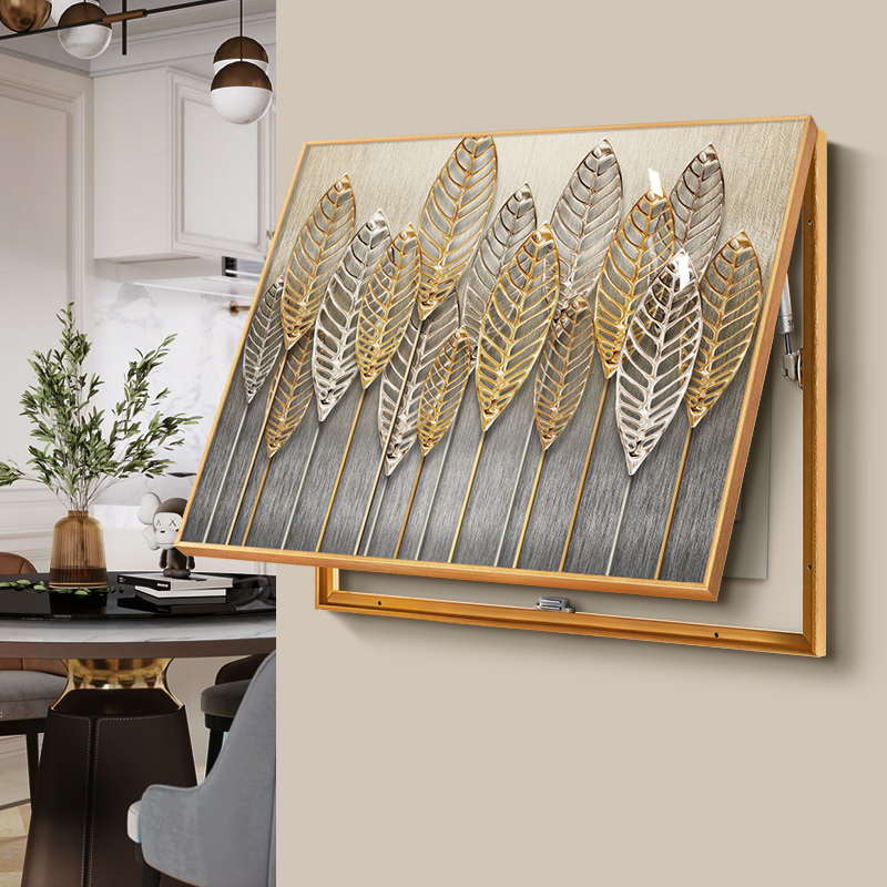 电表箱可推拉装饰画现代轻奢抽象横版配电箱电闸遮挡箱开关盒挂画