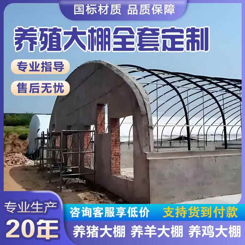 新型温室大棚钢管骨架全套养殖种植蔬菜农业牛棚猪圈支架拱杆镀锌